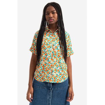A.P.C. cămașă Chemise Zoe femei, culoarea portocaliu, cu guler clasic, relaxed VIAIN.F12504-ORANGE