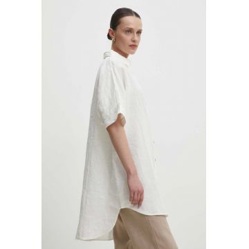Answear Lab camasa de in culoarea alb, cu guler clasic, relaxed