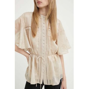 Bruuns Bazaar camasa GillywineBBMatea shirt femei, culoarea bej, regular, BBW3970