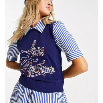 Camasa cu imprimeu, albastru, dama, Love Moschino