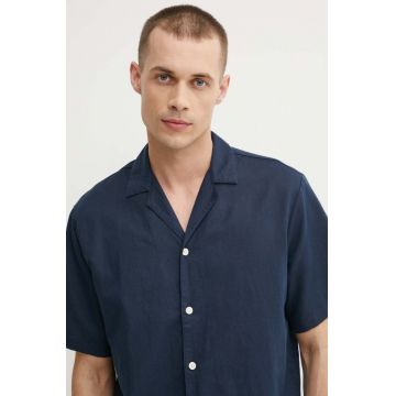 Marc O'Polo camasa de in DENIM culoarea albastru marin, relaxed, 5000005076 Marc O'Polo camasa de in DENIM culoarea albastru marin, relaxed, 5000005076
