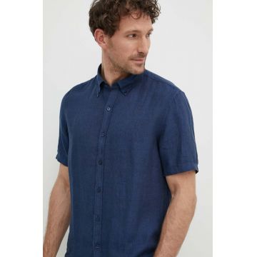 Michael Kors camasa de in culoarea albastru marin, cu guler button-down, regular