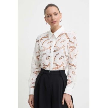 Morgan camasa COCONU femei, culoarea bej, cu guler clasic, regular, COCONU