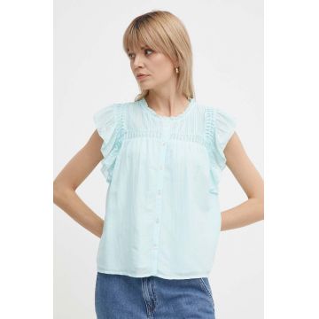 Pepe Jeans camasa DAKOTA femei, culoarea turcoaz, regular, PL304822