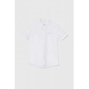 Pepe Jeans camasa de bumbac pentru copii JAYME SS culoarea alb