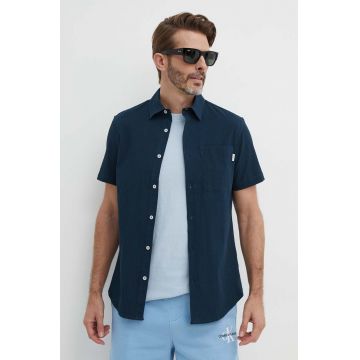 Pepe Jeans camasa PYKE barbati, culoarea albastru marin, cu guler clasic, regular, PM308495