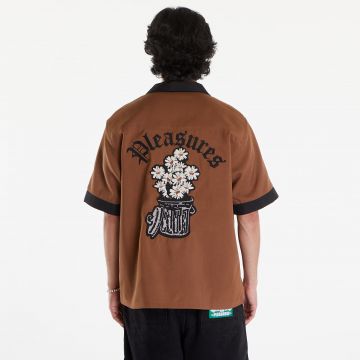 Cămașă PLEASURES Daisy Bowling Button Down Shirt Brown