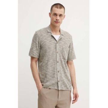 Samsoe Samsoe camasa din amestec de in LARRY culoarea bej, regular, M24200027