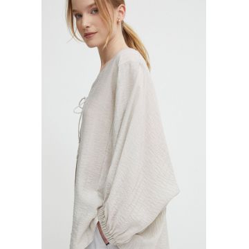 Sisley camasa femei, culoarea bej, relaxed