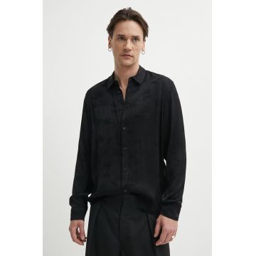 The Kooples camasa barbati, culoarea negru, cu guler clasic, regular, HCCL28062K
