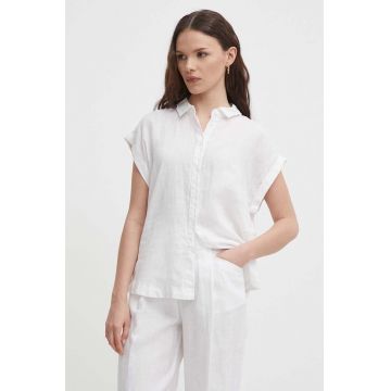 United Colors of Benetton camasa de in culoarea alb, cu guler clasic, regular