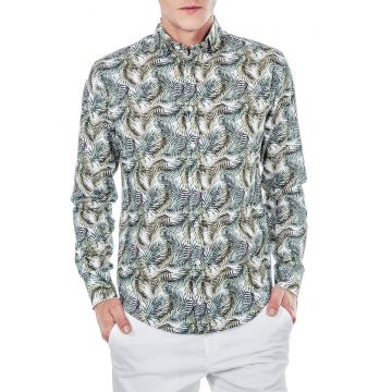 Camasa slim fit cu imprimeu tropical