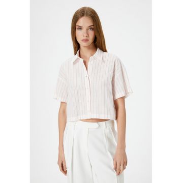Camasa crop cu maneci scurte