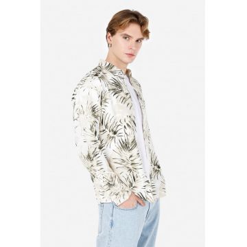 Camasa din amestec de in cu imprimeu tropical Camasa din amestec de in cu imprimeu tropical