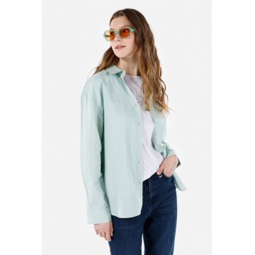 Camasa din amestec de in cu model uni Camasa din amestec de in cu model uni