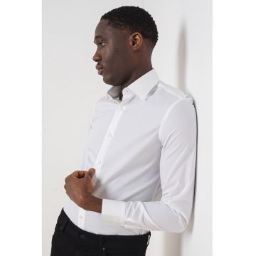 Camasa slim fit Hank Kent - Alb optic