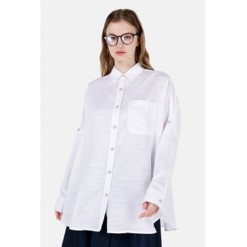 Camasa supradimensionata cu buzunar pe piept Camasa supradimensionata cu buzunar pe piept