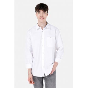 Camasa uni de bumbac cu guler ascutit Camasa uni de bumbac cu guler ascutit