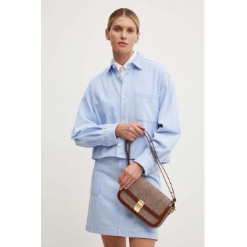 A.P.C. camasa jeans surchemise samantha brodee femei, cu guler clasic, relaxed, COGZS.F02895