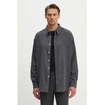 American Vintage camasa barbati, culoarea gri, cu guler clasic, relaxed, MDAK06AH24 American Vintage camasa barbati, culoarea gri, cu guler clasic, relaxed, MDAK06AH24