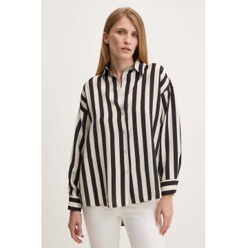 Answear Lab camasa femei, culoarea negru, cu guler clasic, relaxed