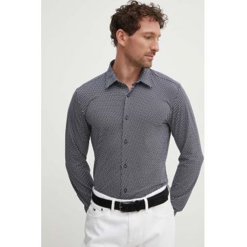 BOSS camasa barbati, culoarea negru, cu guler button-down, slim, 50522091