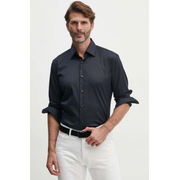 BOSS camasa barbati, culoarea negru, cu guler clasic, slim, 50503356