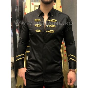 Camasa barbati neagra slim fit B5506 P19-5.1