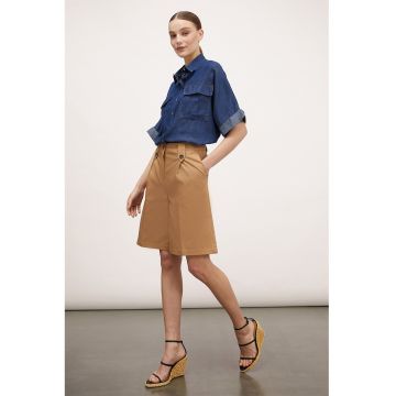 Camasa de denim cu maneci medii