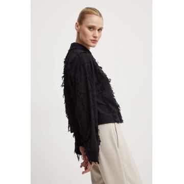 Day Birger et Mikkelsen camasa din bumbac Kenya - Organic Cotton Texture RD femei, culoarea negru, cu guler clasic, relaxed, DAY65243265