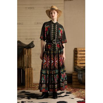 Medicine camasa femei, culoarea negru, cu guler clasic, relaxed