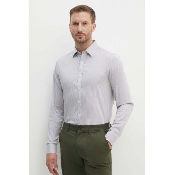 Michael Kors camasa barbati, culoarea gri, cu guler clasic, slim, CT44072B7Q