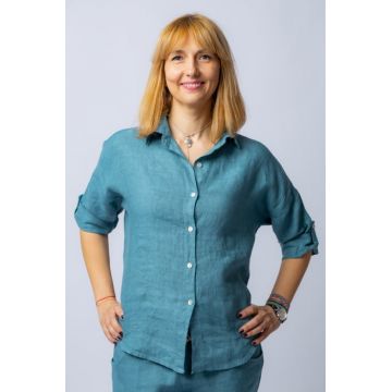 Camasa albastru jeans lejera, din in