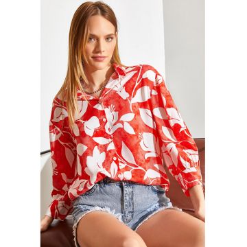 Camasa cu model si maneci bufante