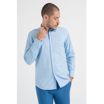 Camasa regular fit de bumbac cu logo brodat