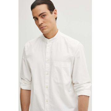 Marc O'Polo camasa din bumbac DENIM barbati, culoarea alb, cu guler stand-up, regular, 5000000295