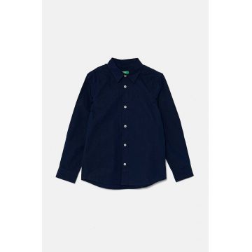 United Colors of Benetton camasa de bumbac pentru copii culoarea albastru marin, 5DGXCQ00T