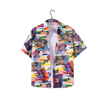 Camasa barbati - maneca scruta - croi lejer - model cool grafic summer - EFAYN