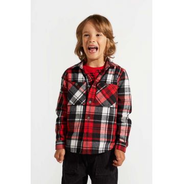 Coccodrillo camasa de bumbac pentru copii culoarea rosu, ACADEMY BOY KIDS