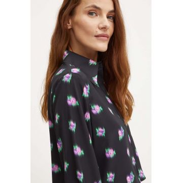 Silvian Heach camasa ERTIL femei, culoarea negru, cu guler clasic, regular, GPA24138CA