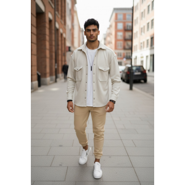 Camasa barbati casual bej 12910  K9