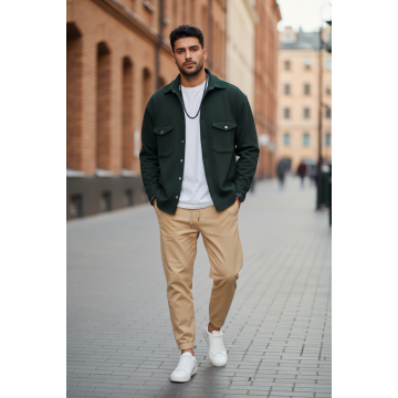 Camasa barbati casual kaki 12910  K2