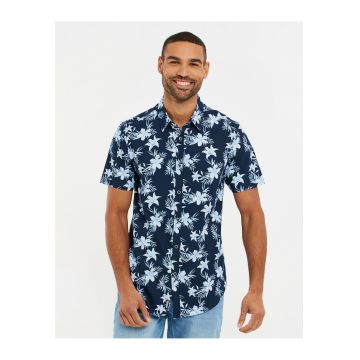 Camasa cu maneci scurte si imprimeu tropical Roselle 3755