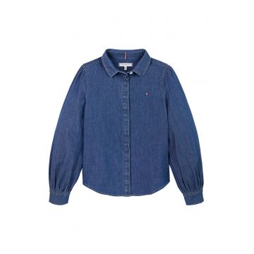 Camasa de denim cu maneci bufante