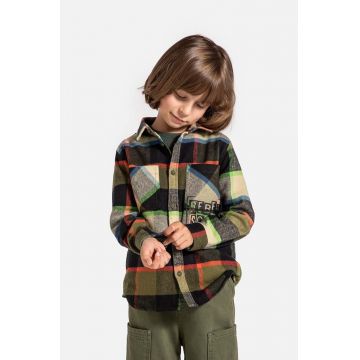 Coccodrillo camasa de bumbac pentru copii culoarea maro, GRUNGE SWAMP BOY KIDS