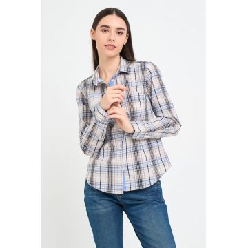 Camasa dama cu model in carouri - Maro