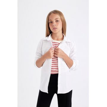 Camasa slim fit cu model uni
