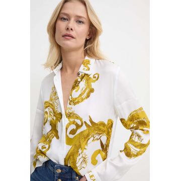 Versace Jeans Couture camasa femei, culoarea alb, cu guler clasic, regular, 76HAL2P1 NS459