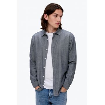 Camasa barbati din bumbac cu croiala Regular fit - Gri inchis - Camasa barbati din bumbac cu croiala Regular fit - Gri inchis -