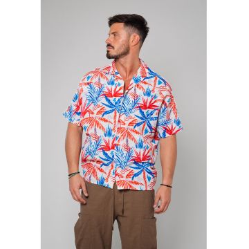 Camasa cu maneci scurte si imprimeu tropical